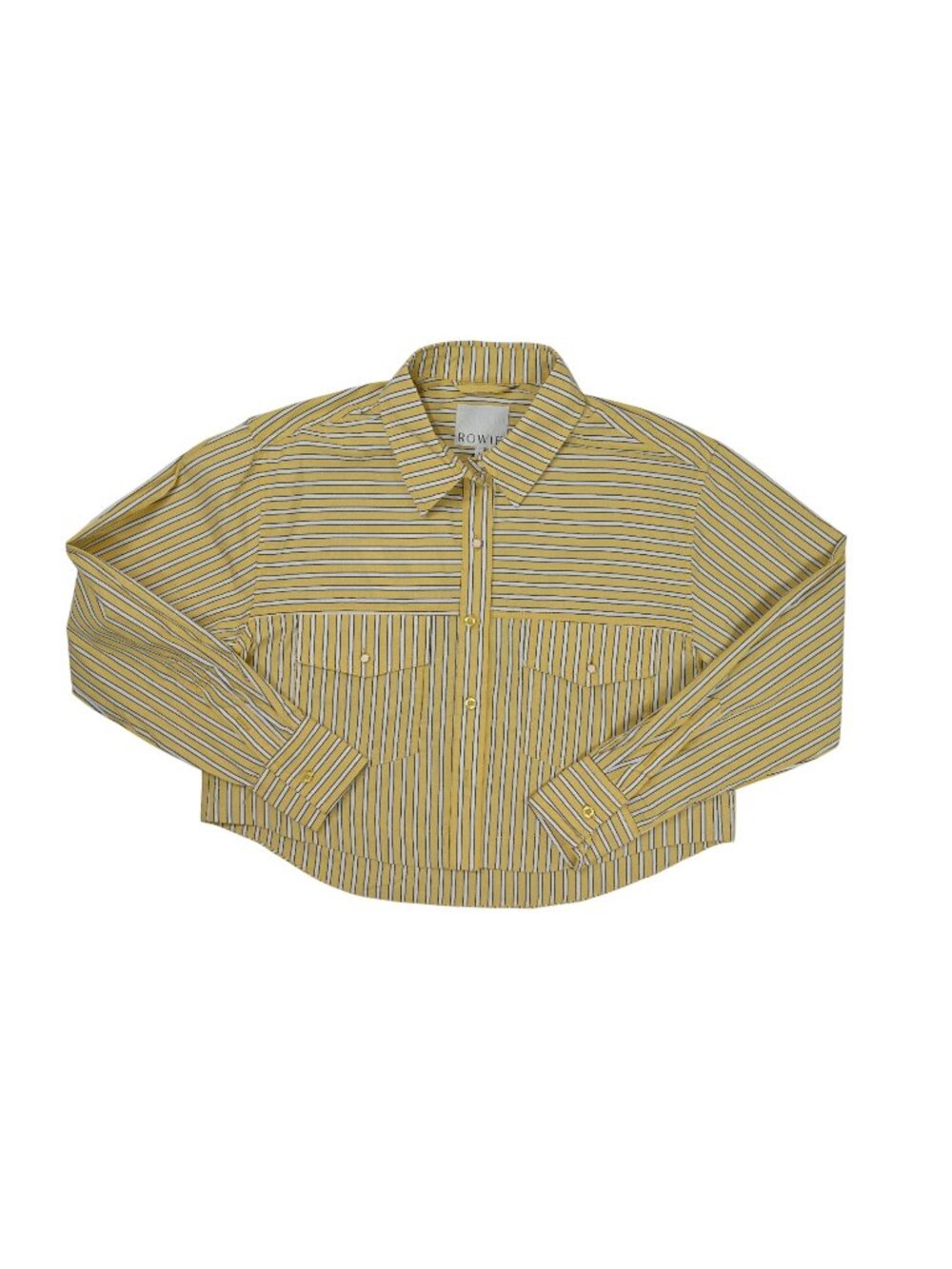 Rowie The Label Cole Stripe Crop Shirt in Sunflower